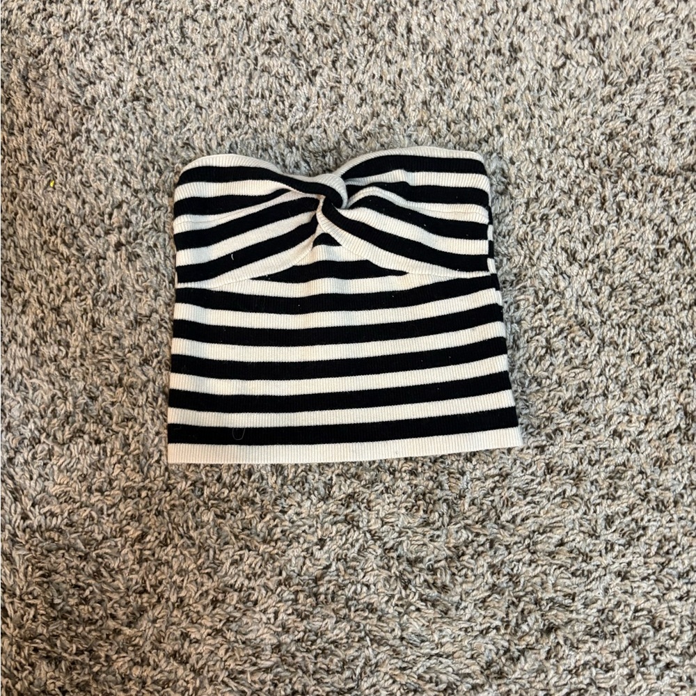 Striped Black and White Women's Tank Top